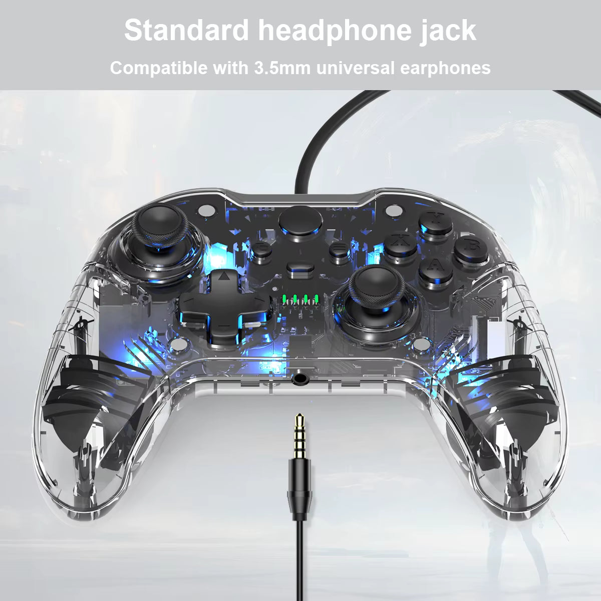 TOPWOLF Wired Game Controller for Xbox SERIES S|X TRANSPARENT COLORFUL