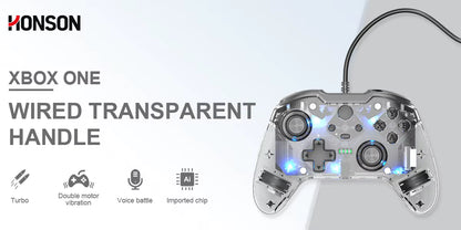 TOPWOLF Wired Game Controller for Xbox SERIES S|X TRANSPARENT COLORFUL