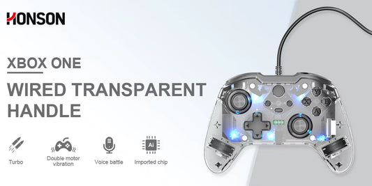 TOPWOLF Wired Game Controller for Xbox SERIES S|X TRANSPARENT COLORFUL