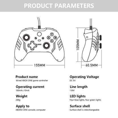 TOPWOLF Wired Game Controller for Xbox SERIES S|X TRANSPARENT COLORFUL